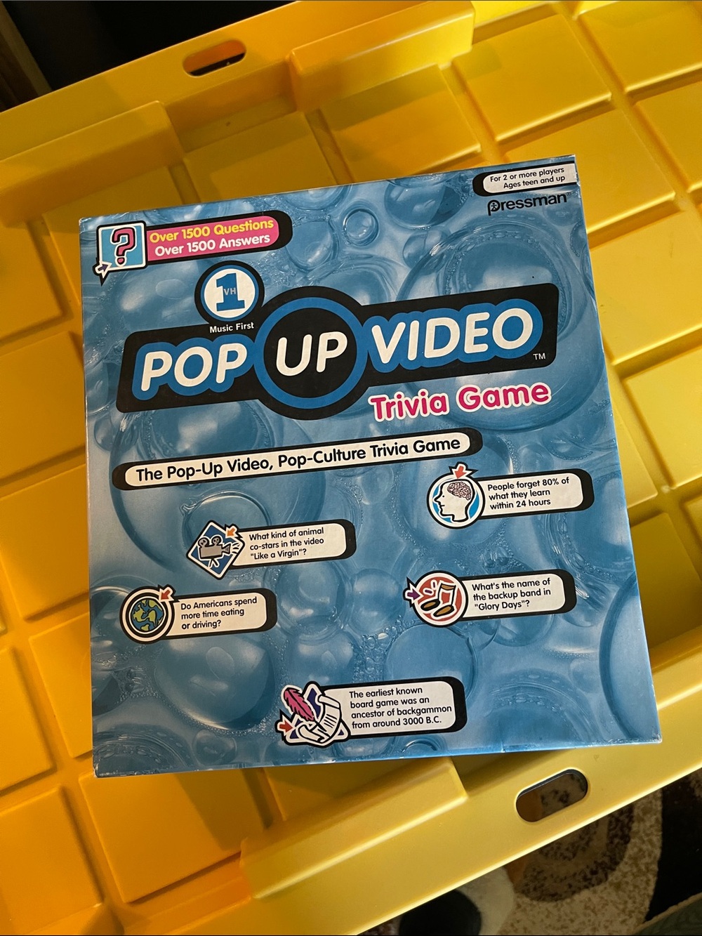 Pressman Pop Up Video Trivia Game - Blue